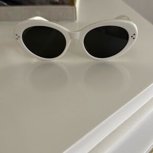 Celine White Oval Sunglasses